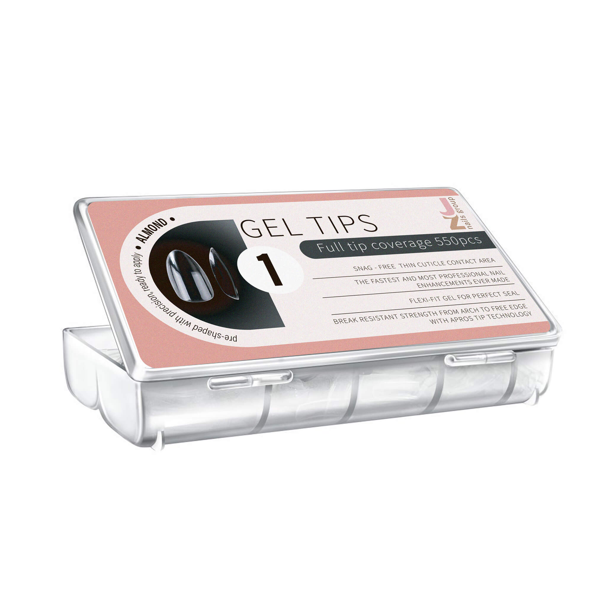 Punte in polimero per estensioni JZ 550pcs Almond. №1