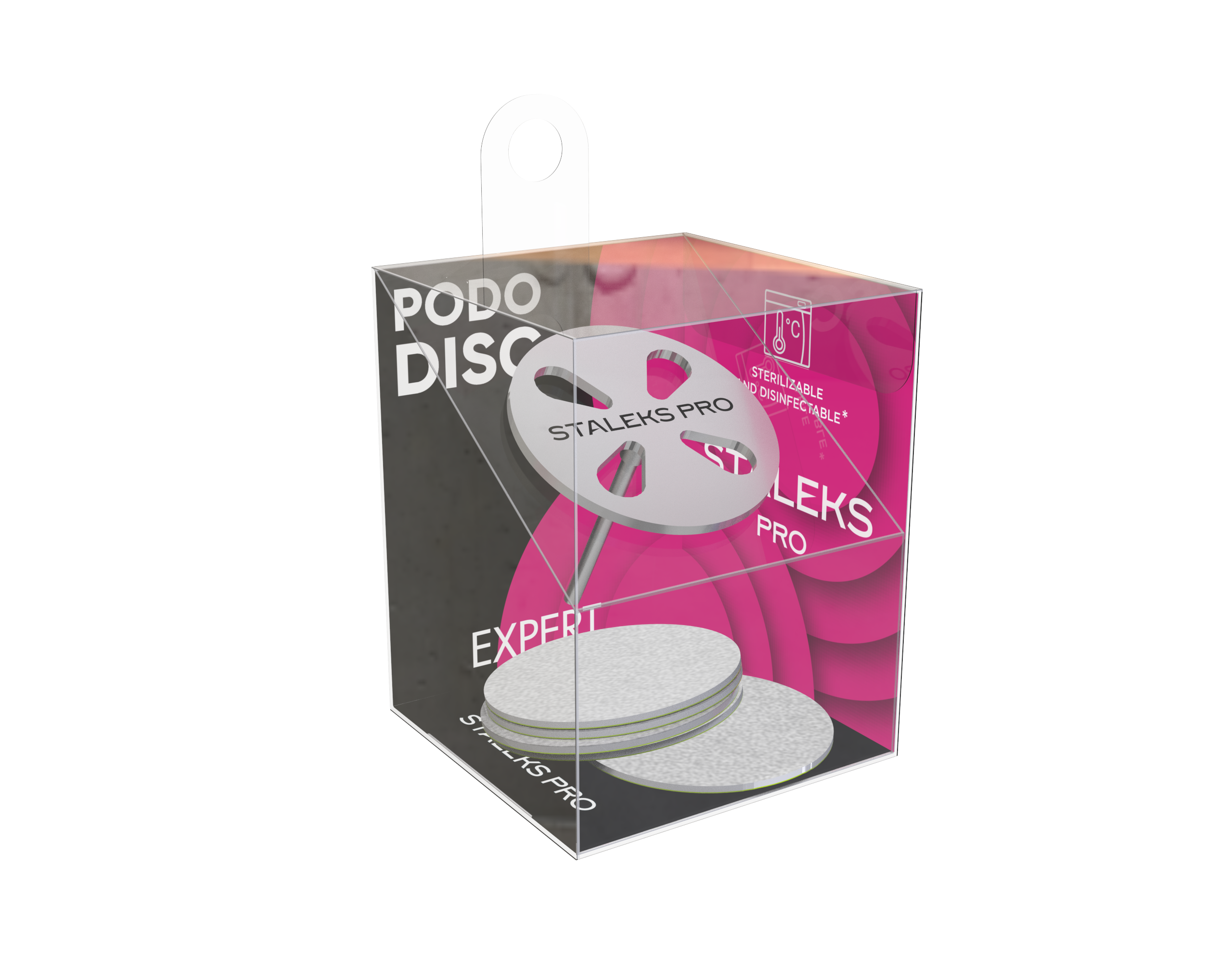 set base PODODISC per pedicure misura L (25 mm) con 5 pezzi lima monouso - Grana 180