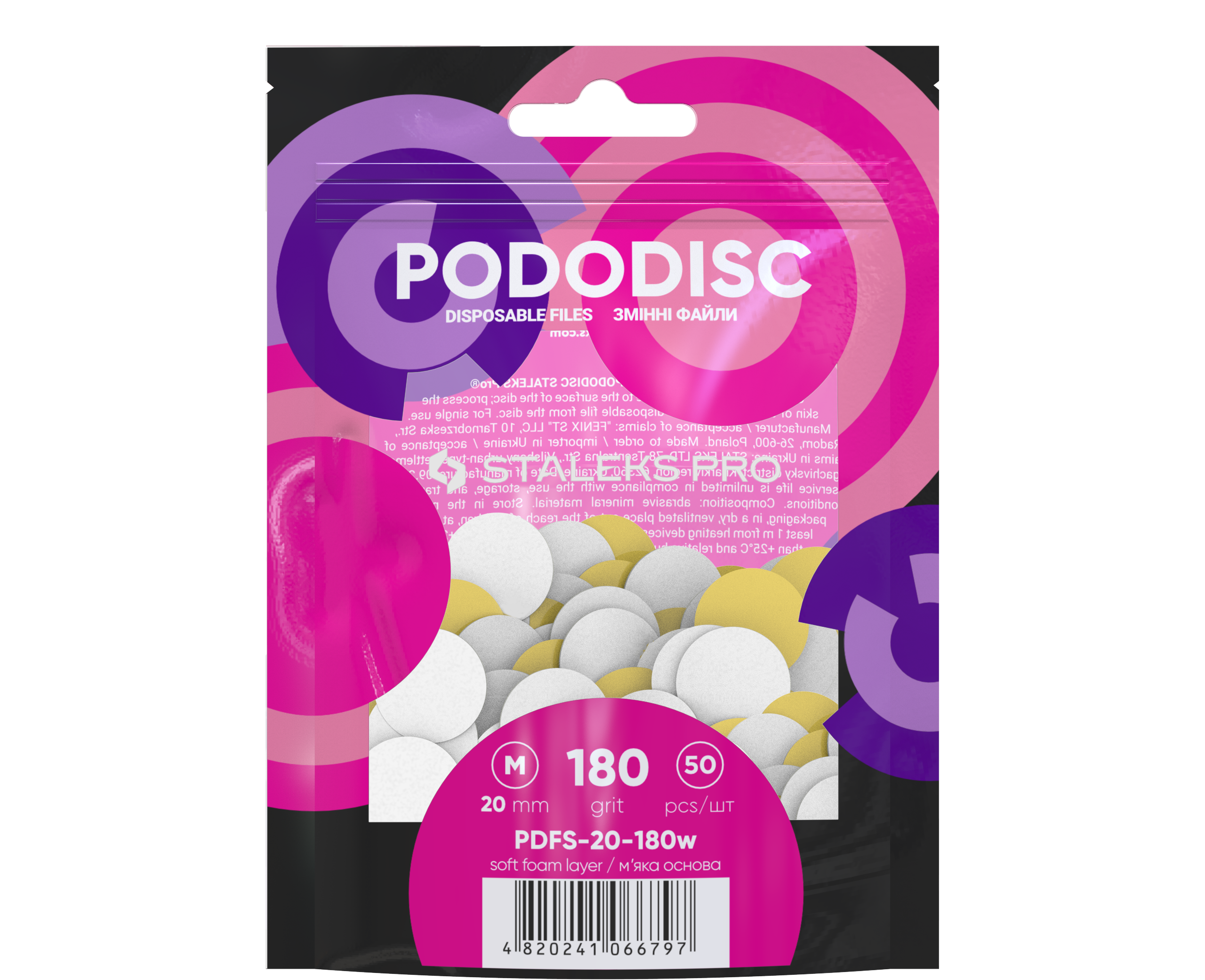 Lime Di Ricambio Su Base Morbida Per Il Disco Per Pedicure PODODISC STALEKS PRO M (50 Pz)