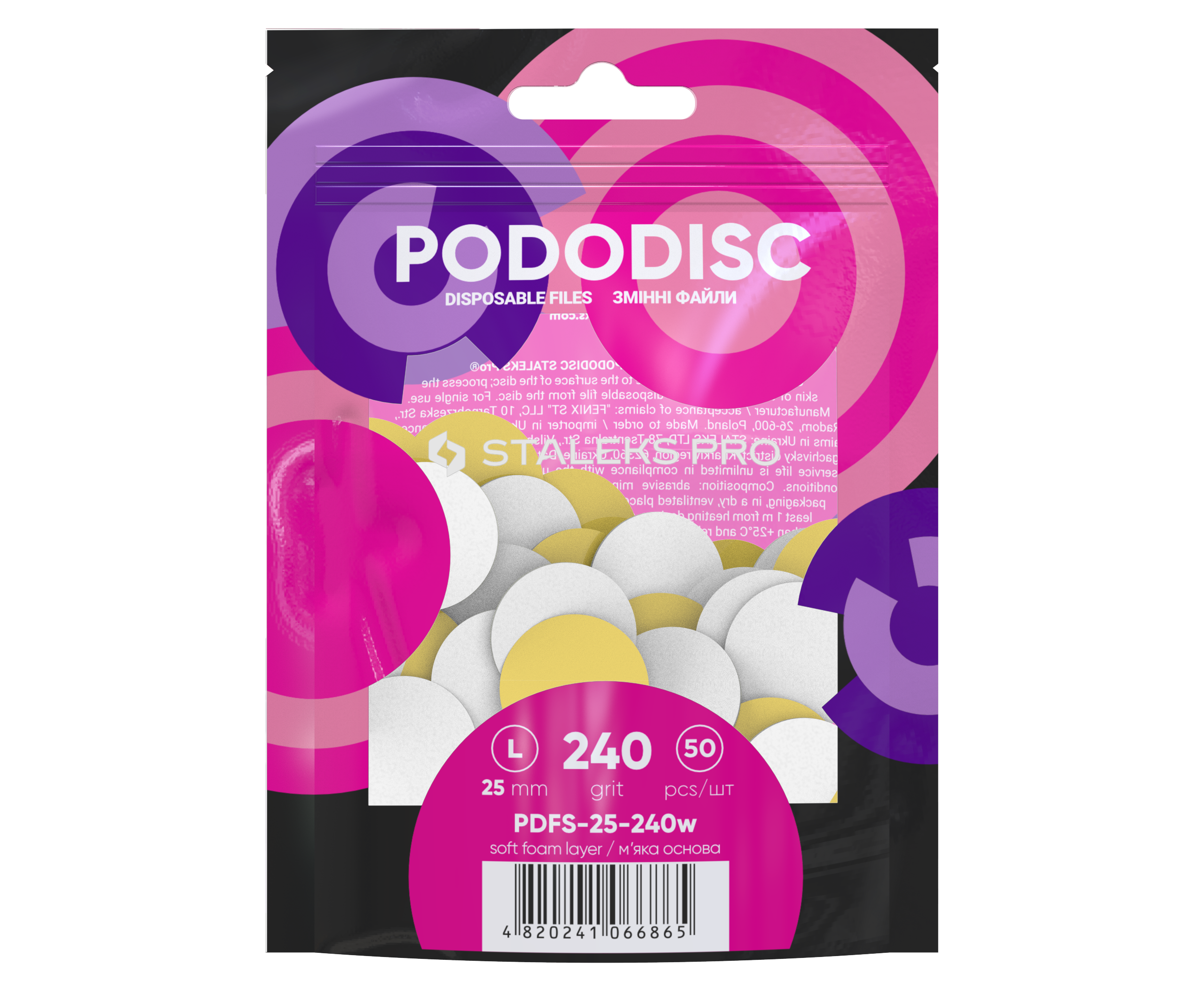 (Lime Di Ricambio Su Base Morbida Per Il Disco Per Pedicure PODODISC STALEKS PRO L (50 Pz)