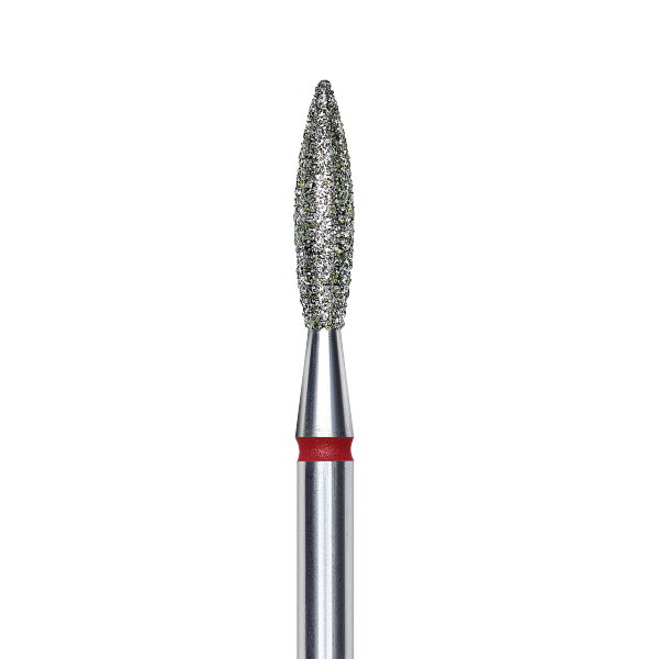 Punta Diamantata Fiamma, Rosso, Diametro 2.3 Mm - Lunghezza Punta 10 Mm