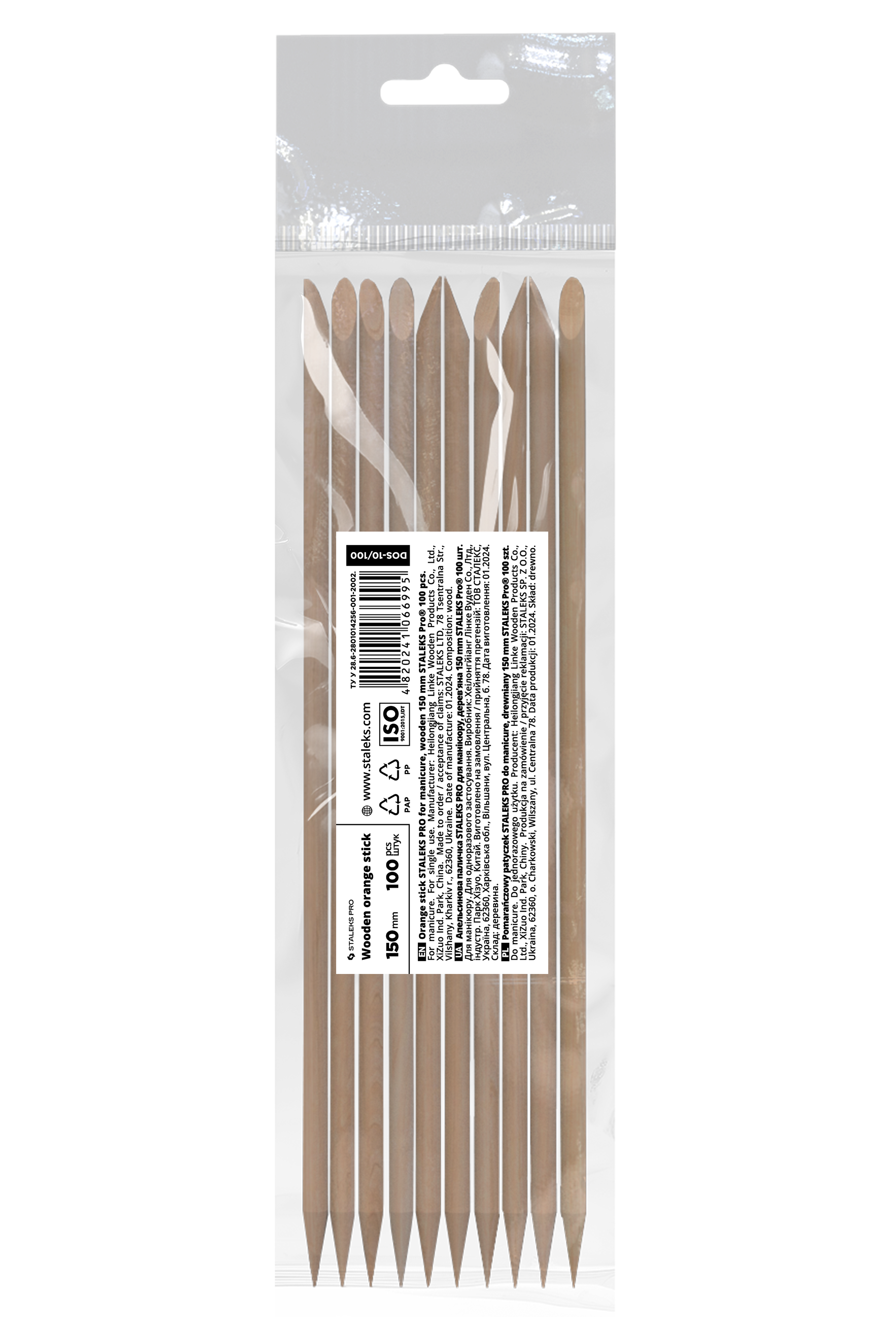 Bastoncino Arancione Per Manicure STALEKS PRO, In Legno 150 Mm