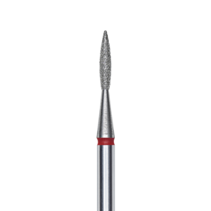 Punta Diamantata Fiamma Appuntita, Rosso, Diametro 1.6 Mm - Lunghezza Punta 8 Mm
