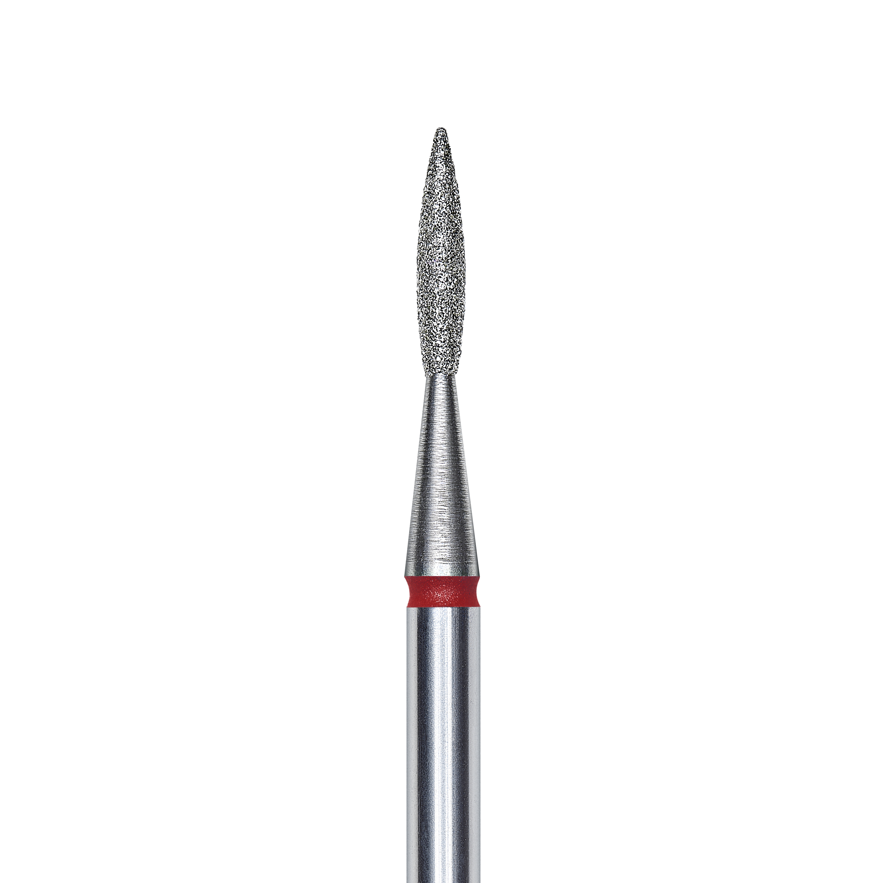 Punta Diamantata Fiamma Appuntita, Rosso, Diametro 1.6 Mm - Lunghezza Punta 8 Mm