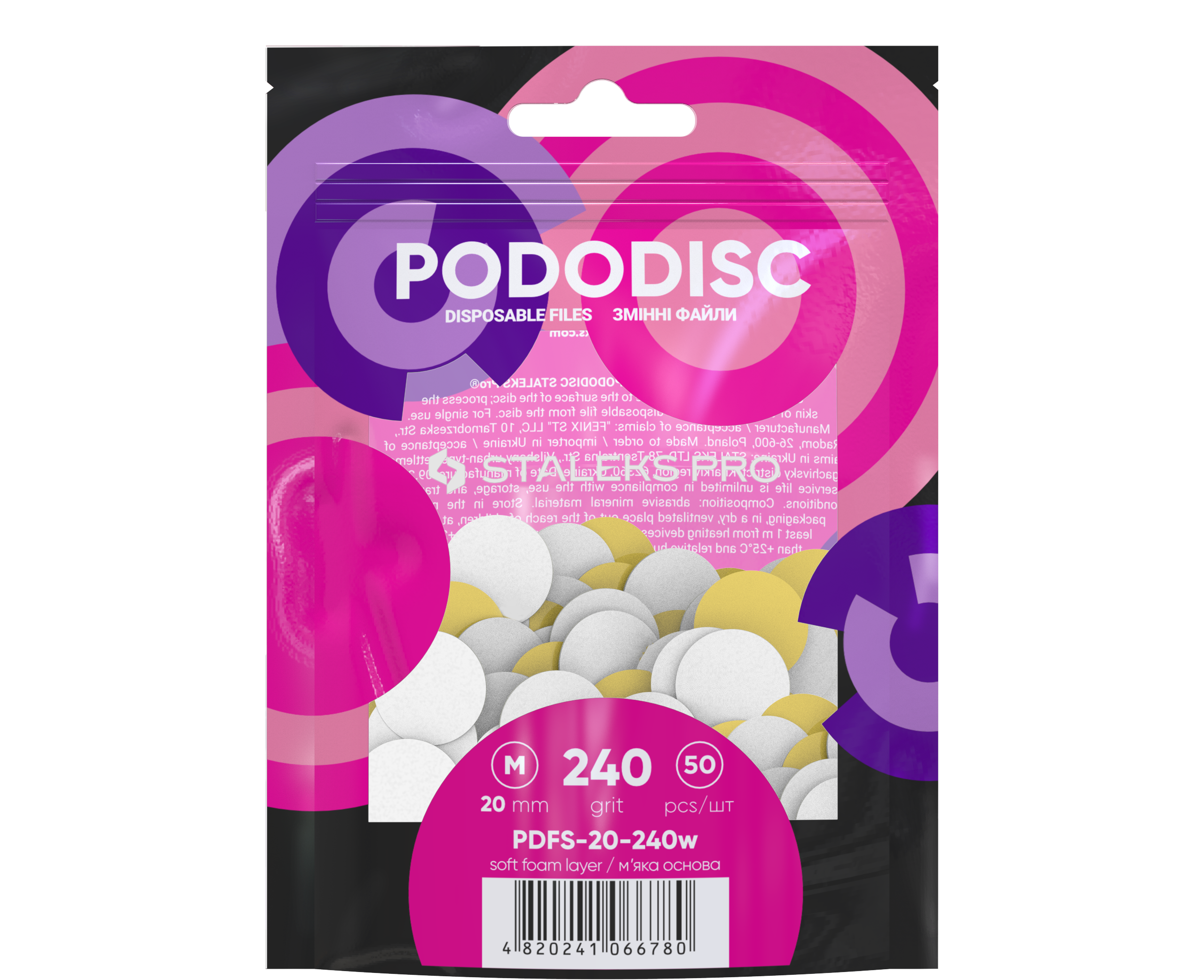 Lime Di Ricambio Su Base Morbida Per Il Disco Per Pedicure PODODISC STALEKS PRO M (50 Pz)